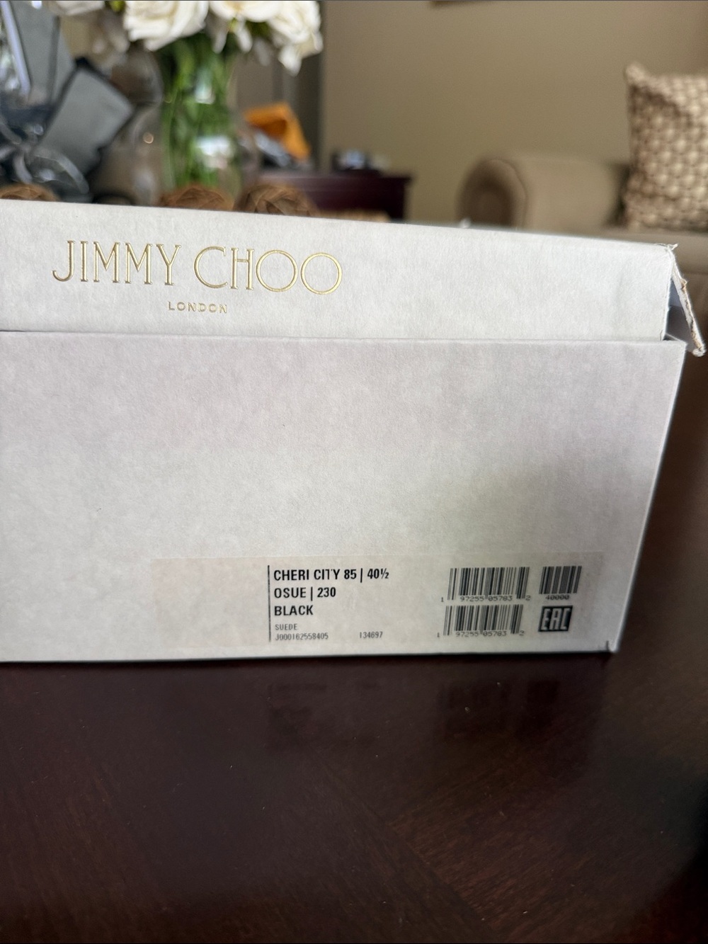 Jimmy Choo Black Suede Crystal-Buckle Block Heel Sandals nwt size 40.5 - Picture 2 of 10